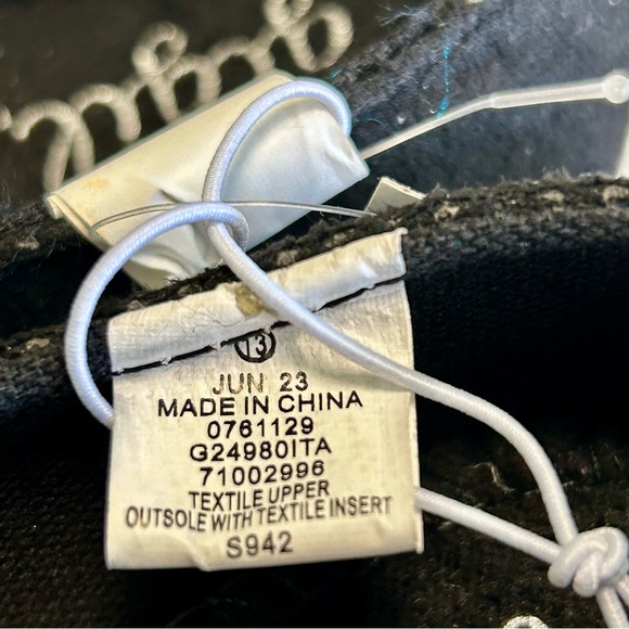 Gigil Sz 13 Girls Bow Front Black Flocked Shoes Ballet 🩰 Flats NWT - Picture 5 of 8